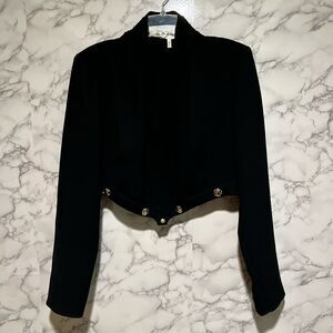 ba&sh Golden Buttons in V Black Jacket